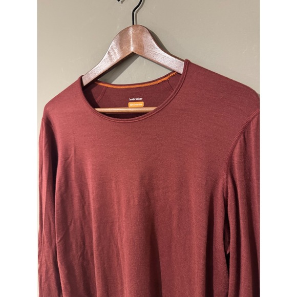 Icebreaker Merino 200 Oasis Long Sleeve Thermal Top Women's 2XL Burgundy - Picture 4 of 7